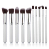 10 Pcs Silver/Golden Makeup Brushes Set pincel