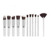 10 Pcs Silver/Golden Makeup Brushes Set pincel