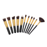 10 Pcs Silver/Golden Makeup Brushes Set pincel