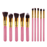 10 Pcs Silver/Golden Makeup Brushes Set pincel