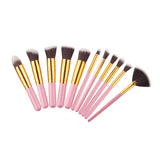 10 Pcs Silver/Golden Makeup Brushes Set pincel