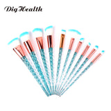 10 pcs Unicorn Makeup Brushes Set